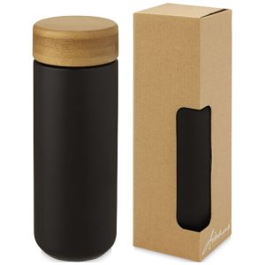 Vaso de cerámica de 300 ml con tapa de bambú 'Lumi'