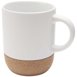 Taza de cerámica para sublimación de 300 ml con detalles de corcho 'Billie'