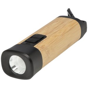 Linterna de plástico reciclado con mosquetón de bambú/RCS 'Kuma'