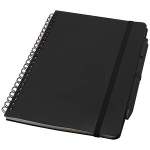 Libreta de tapa dura A5 de plástico procedente del océano con bolígrafo 'Thalaasa' (tinta negra)