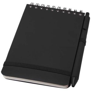 Libreta de tapa dura A6 de plástico procedente del océano con bolígrafo 'Thalaasa' (tinta negra)
