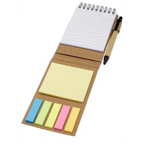 Bloc de notas adhesivas con bolígrafo 'Flipper' (tinta negra)