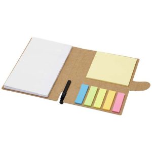 Libreta con notas adhesivas con bolígrafo 'Swift' (tinta negra)