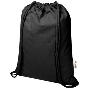 Bolsa de 5 L con cordón de algodón reciclado de 140 g/m² con certificado GRS 'Oregon Blend'