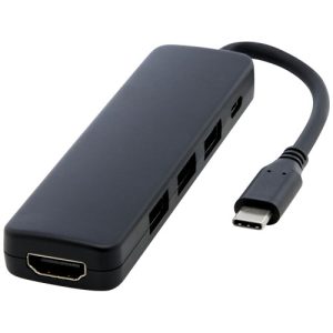 USB 2.0-3.0 con adaptador multimedia de plástico reciclado con puerto HDMI y certificación RCS  'Loop'