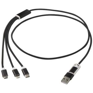 Cable de carga 5 en 1 de aluminio reciclado 'Versatile'