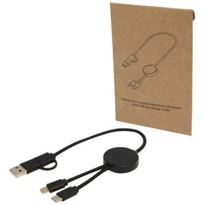 Cable 5 en 1 de plástico reciclado de 30 cm para sincronización de datos y carga rápida de 27 W 'Citala'