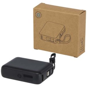 Batería externa para tableta de 10 000 mAh y 35 W con cable tipo C integrado y fabricada con plástico reciclado 'Acrux'