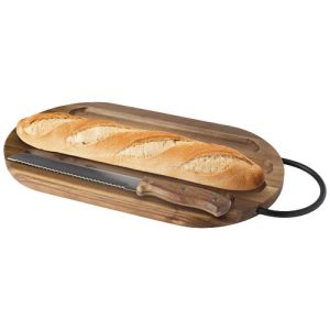 Tabla de cortar de madera de acacia con cuchillo para pan 'Prestige'