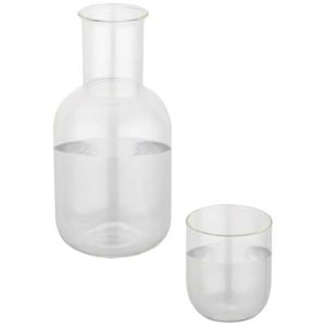 Set de jarra y taza de cristal acabado mate 'Amelie'