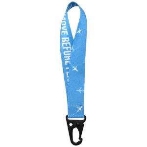 Mini lanyard RPET de sublimación con mosquetón para maleta 'Leif'