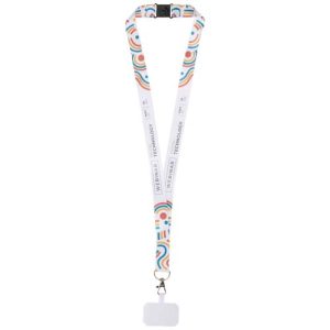 Lanyard de sublimación con soporte para teléfono y cierre de seguridad 'Addie'