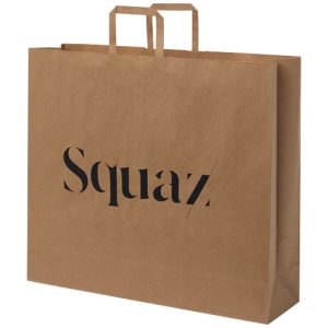 Bolsa de papel kraft 90-100 g/m2 con asas planas, 49.5 x 14 x 44 cm