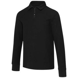 Polo unisex de manga larga y media cremallera 'Zeus'